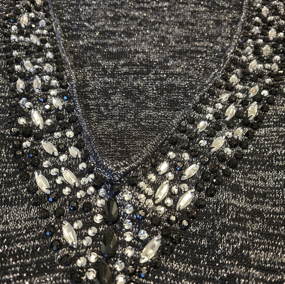 Like new vintage Moda International beaded open back sweater. - Picture 7 of 8